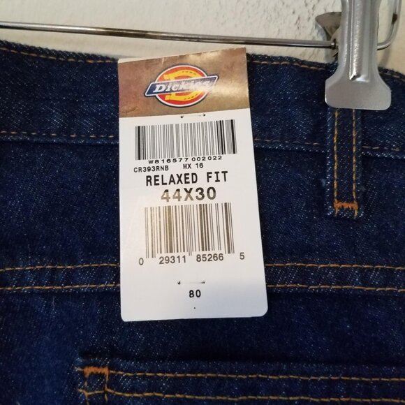 Dickies Industrial Jeans Men's 44x30 Relaxed Fit Rinsed Indigo Blue CR393RNB NWT - Picture 5 of 8